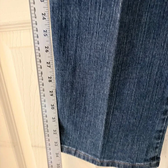 Riders by Lee Womens 18W L Dark Wash High Rise Straight Leg Jeans Stretch EUC - Picture 7 of 10